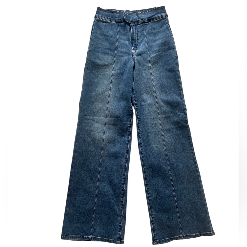 A Loves A high-waisted, wide-leg stretch denim blue jeans, size 29 - Picture 7 of 7